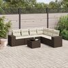 vidaXL Set Divani da Giardino 7 pz con Cuscini Marrone in Polyrattan
