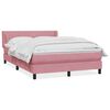 vidaXL Giroletto a Molle con Materasso Rosa 160x210 cm in Velluto