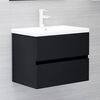 vidaXL Mobile con Lavabo Integrato Nero in Legno Multistrato