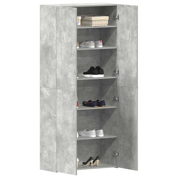 vidaXL Mobile per scarpe Grigio 80 x 35.5 x 180 cm Legno multistrato