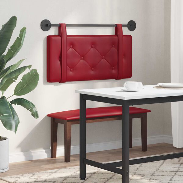 vidaXL Testata appesa Rosso Vino 90 cm Pelle Sintetica