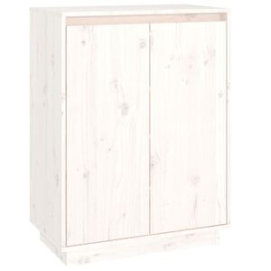 vidaXL Scarpiera Bianca 60x35x80 cm in Legno Massello di Pino