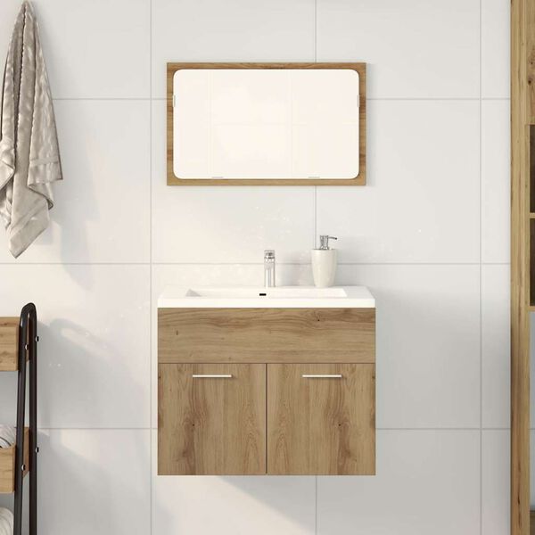 vidaXL Set Mobili da Bagno 2 pz Rovere Artigianale Legno Multistrato