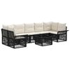 vidaXL Set Divano da Giardino 8 pz Nero polyrattan