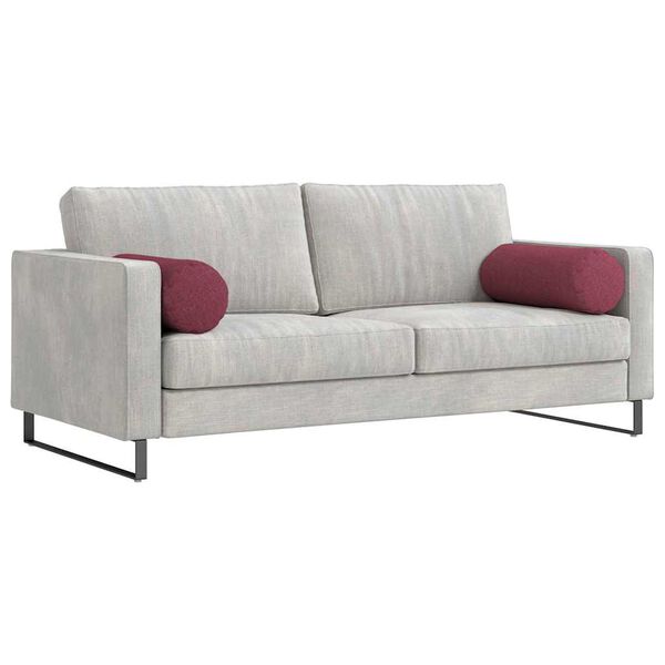 vidaXL Cuscini a rullo 2 pcs Rosso Vino &Oslash; 25 x 70 cm Tessuto