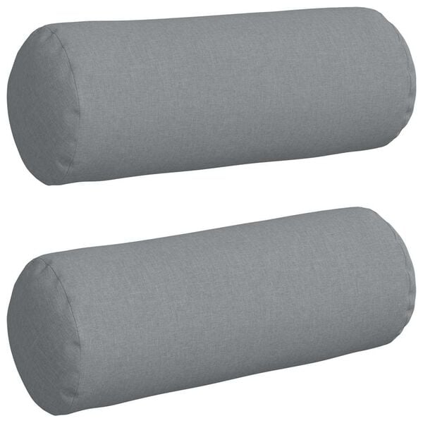 vidaXL Cuscini a rullo 2 pcs Grigio chiaro &Oslash; 25 x 70 cm Tessuto