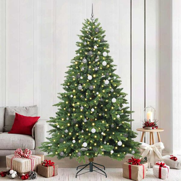 vidaXL Albero di Natale artificiale con 300 LED Verde 240 cm PE e PVC