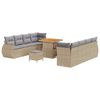 vidaXL Set Divano da Giardino 11 pz Beige polyrattan
