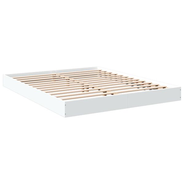 vidaXL Giroletto senza Materasso Bianco 160x200cm in Legno Multistrato