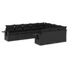 vidaXL Set Divani da Giardino 10pz con Cuscini in Polyrattan Nero