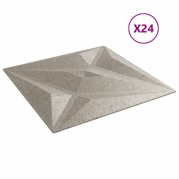 vidaXL Pannelli da parete 24 pcs Beton Stella 50 x 50 cm Schiuma XPS