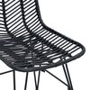 vidaXL Sedia da pranzo 2 pcs Nero 44 x 47 x 85 cm Rattan e Ferro