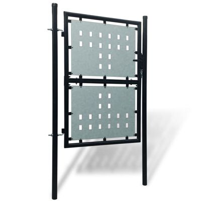 vidaXL Cancello per Recinzione Singolo Nero 100 x 225 cm