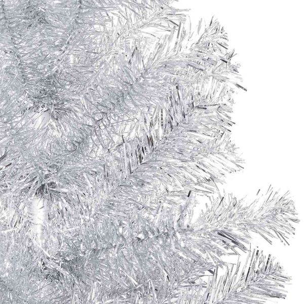 vidaXL Albero di Natale Preilluminato con Palline Argento 120 cm PET
