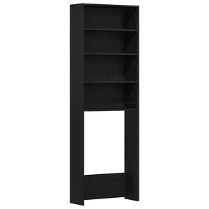 vidaXL Armadio per Lavatrice Rovere Nero 64 x 24 x 190 cm