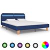 vidaXL Giroletto con LED senza Materasso Blu 180x200 cm in Tessuto