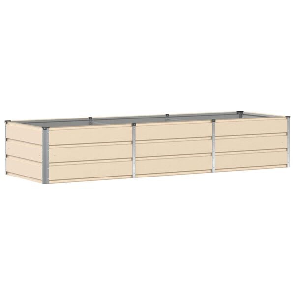 vidaXL Fioriera Avorio 240 x 80 x 45 cm Acciaio