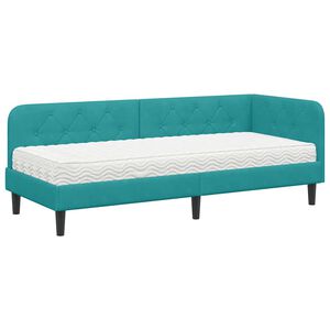vidaXL Cornice del letto ad angolo Turchese 80 x 200 cm Velluto