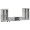 vidaXL Set mobile TV FLORIN 3 pz Grigio cemento Legno ingegnerizzato