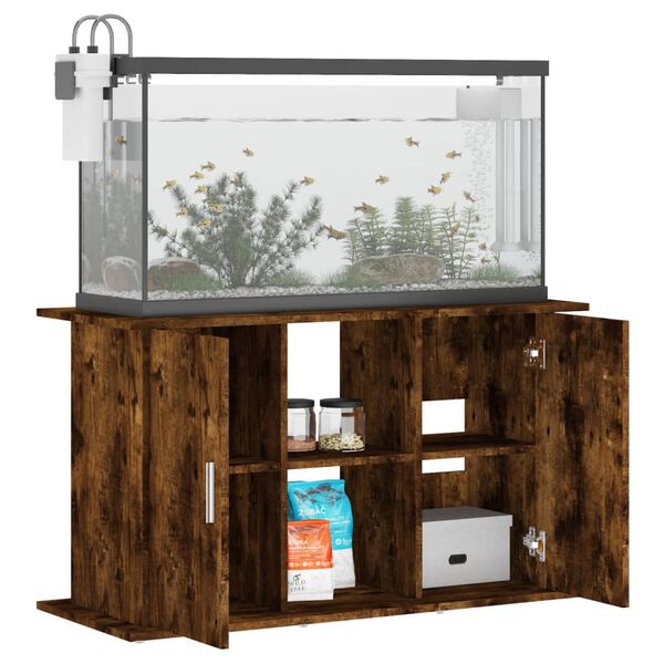 vidaXL Supporto Acquario 101x41x58 cm in Legno Multistrato Rovere Fumo