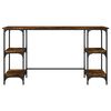 vidaXL Scrivania Rovere Fumo 140x50x75 cm Metallo e Legno Multistrato