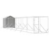 vidaXL Cuccia Cani da Esterno Tetto Argento 2x14x2,5 m Acciaio Zincato