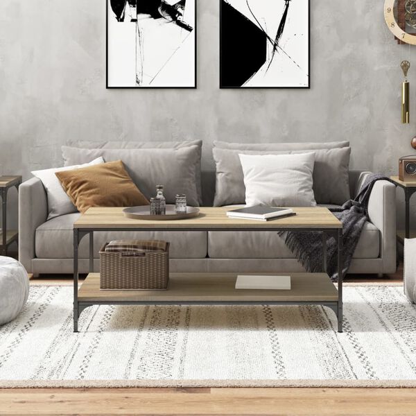 vidaXL Tavolino da Salotto Rovere Sonoma 80x50x40 cm Legno Multistrato