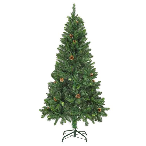 vidaXL Albero di Natale Preilluminato con Palline e Pigne 150 cm