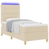vidaXL Letto a Sorgente LED con materasso Crema 80 x 200 cm Tessuto