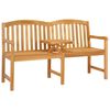 vidaXL Panchina in legno intagliata a mano 150,5 x 60 x 95 cm Naturale