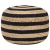 vidaXL Pouf Lavorato a Mano Nero 45x30 cm in Juta