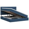 vidaXL Letto con contenitore e materasso Blu 160 x 200 cm Tessuto