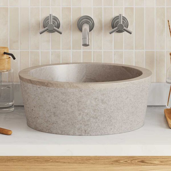 vidaXL Lavandino Grigio &Oslash;40x15 cm in Marmo