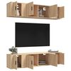 vidaXL Set di Mobili Porta TV 6 pz Rovere Sonoma in Legno Multistrato