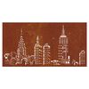 vidaXL Decorazione Muro da Giardino 105x55cm Skyline in Acciaio Corten
