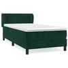 vidaXL Giroletto a Molle con Materasso Verde Scuro 90x200 cm Velluto