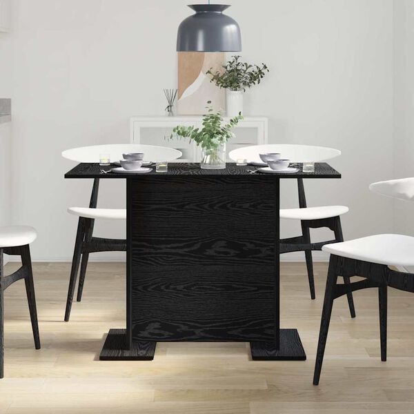 vidaXL Tavolo da pranzo Rovere nero 110 x 60 x 75 cm Legno multistrato