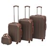 vidaXL 4 Pz. Set di Trolley Rigidi Color Caff&egrave;