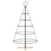 vidaXL Albero a Cono di Natale con supporto Nero 126 cm Acciaio