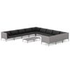 vidaXL Divani da Giardino 12 pz con Cuscini in Polyrattan Grigio Scuro
