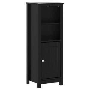 vidaXL Mobile da Bagno BERG Nero 40x34x110 cm Legno Massello di Pino