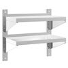 vidaXL Mensola Muro 2 Ripiani 50x30x48 cm Argento Acciaio Inossidabile