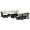 vidaXL Set Divano da Giardino 11 pz Nero polyrattan