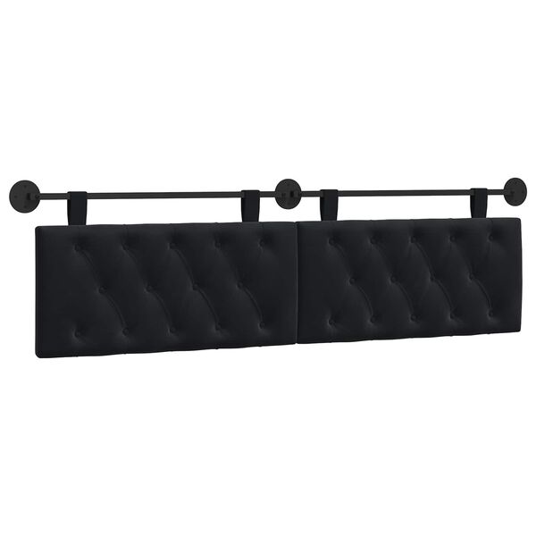 vidaXL Testata appesa Montaggio a parete Nero 190 x 55 x 7 cm Velluto