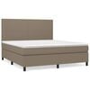 vidaXL Giroletto a Molle con Materasso Tortora 180x200 cm in Tessuto
