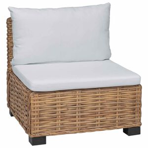 vidaXL Divano Medio con Cuscini GENDT Rattan naturale Naturale
