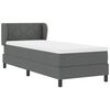 vidaXL Letto a molle con materasso Grigio scuro 80 x 200 cm Tessuto