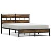 vidaXL Giroletto senza Materaso in Metallo Rovere Fumo 140x190 cm