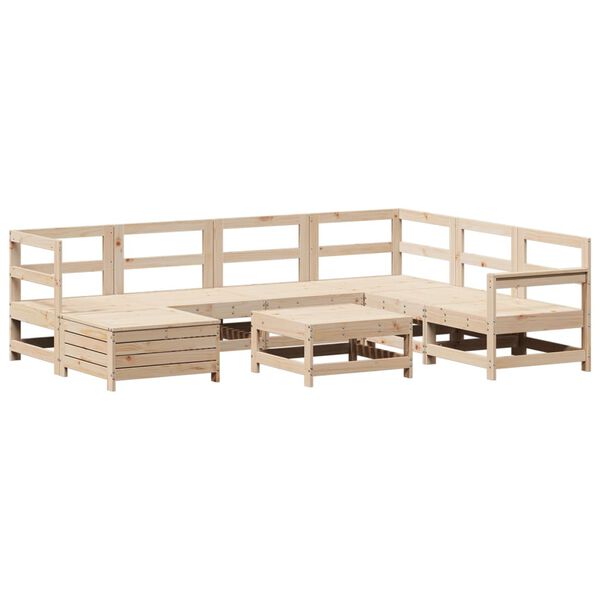 vidaXL Set Divani da Giardino 8 pz in Legno Massello di Pino