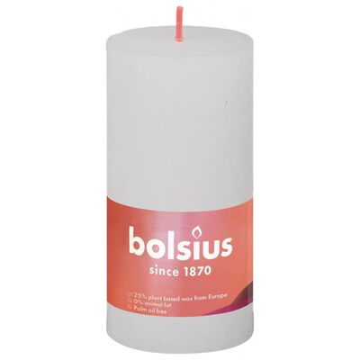 Bolsius Candele Rustiche a Colonna Shine 8 pz 100x50 mm Bianco Nuvola